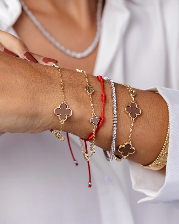 Pulseira Cinco Trevos-Mocha