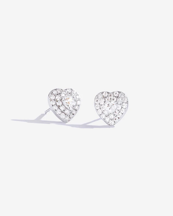 Brinco Coração Aimê - Moissanite - 0.2ct - Prata 925