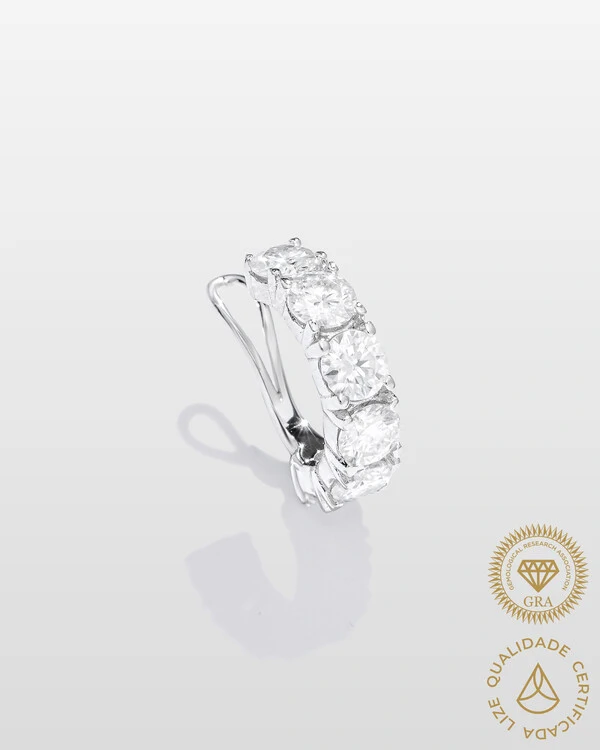 Piercing Aurora- Moissanite 3,5 mm - 0.2ct- Prata 925
