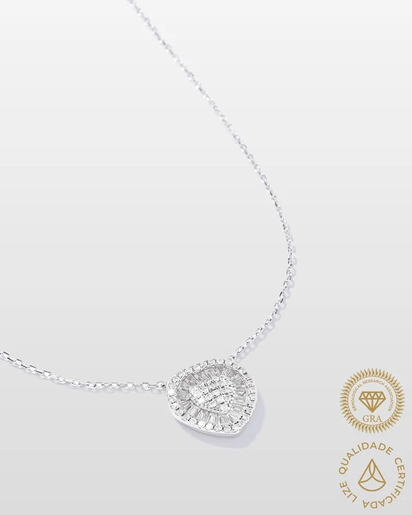 Colar Coração Splendore - Moissanite - 0.83ct - Prata 925
