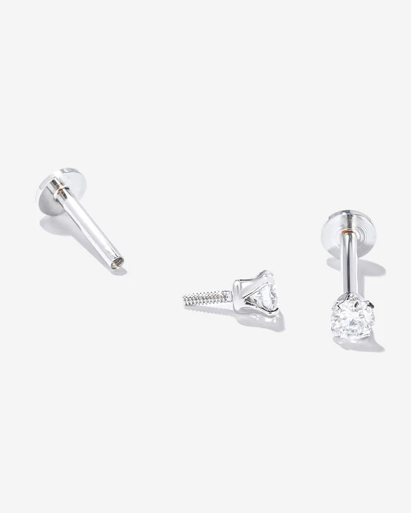 Piercing Bruna - Ponto de Luz Moissanite - 3 mm - 0.318ct- Prata 925