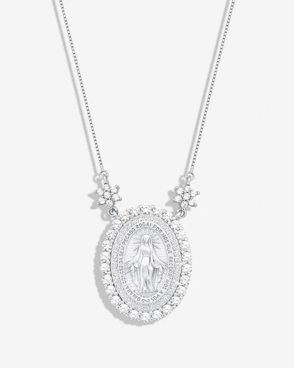 Colar Medalha Nossa Senhora Das Graças - Prata 925