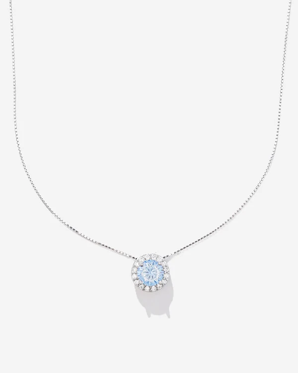 Colar Luxo Color Moissanite 6 mm - 0.8ct - Prata 925