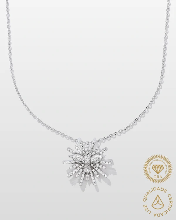 Colar Espírito Santo P - Moissanite 0.63ct - Prata 925
