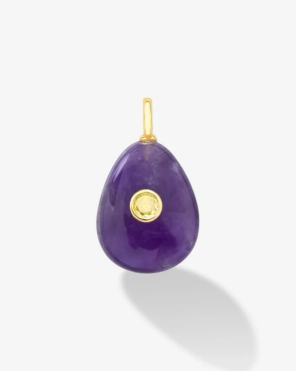 Pingente Pedra Natural Gota M - Lemon