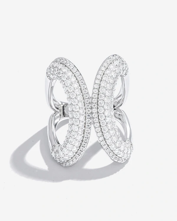 Anel Glam Infinity - Moissanite - 1,5 mm- 2.12ct - Prata 925
