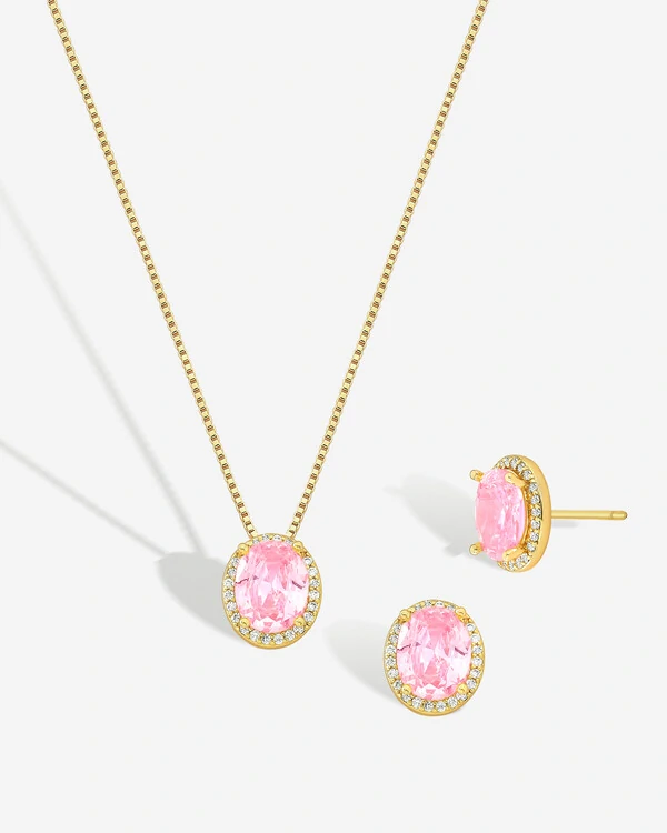 Conjunto Colar e Brinco Oval Ceci