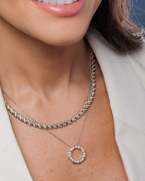 Colar Riviera Duo Shine Celeste