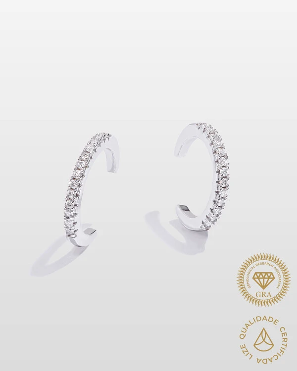 Piercing Slim (Duplo) - Moissanite 1 mm - 0.13ct- Prata 925