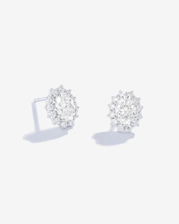 Brinco Camafeu Oval - Moissanite - 2.0ct - Prata 925