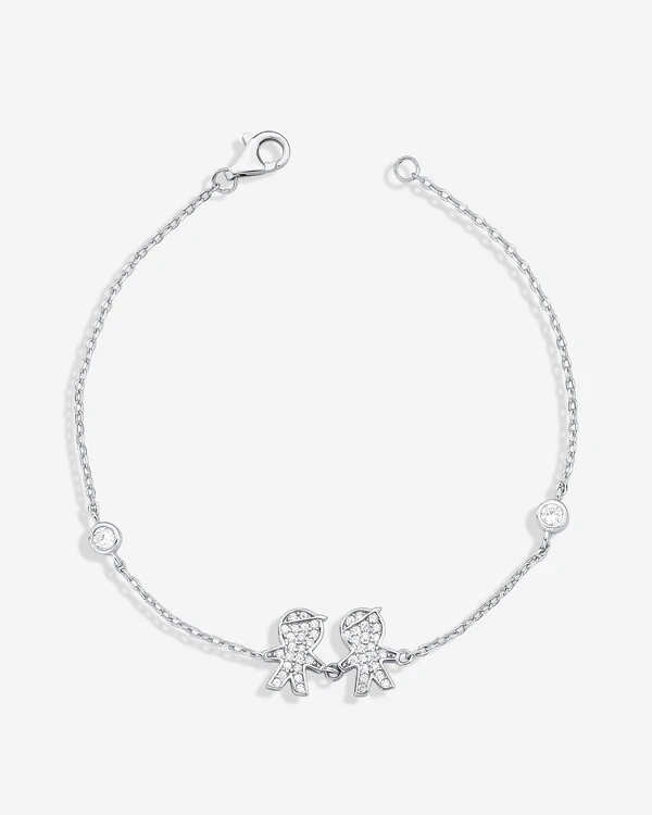 Pulseira 2 Meninos - Prata 925