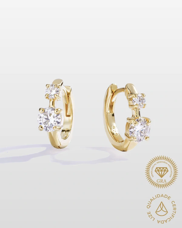 Brinco Argola Maxine - Moissanite - 0.5ct - Prata 925