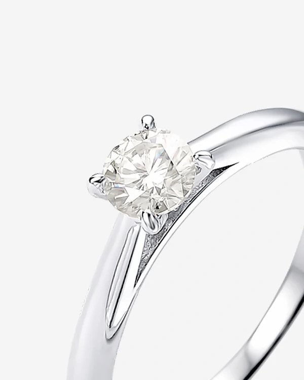 Anel Solitário Moissanite 5 mm - Prata 925