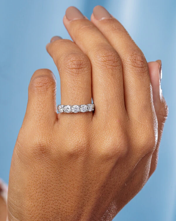 Anel Aparador Moissanite Classic - 4 mm - 0.3ct - Prata 925