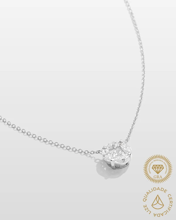 Colar Noite e Luz Petit - Moissanite - 6 mm - 0.2ct - Prata 925