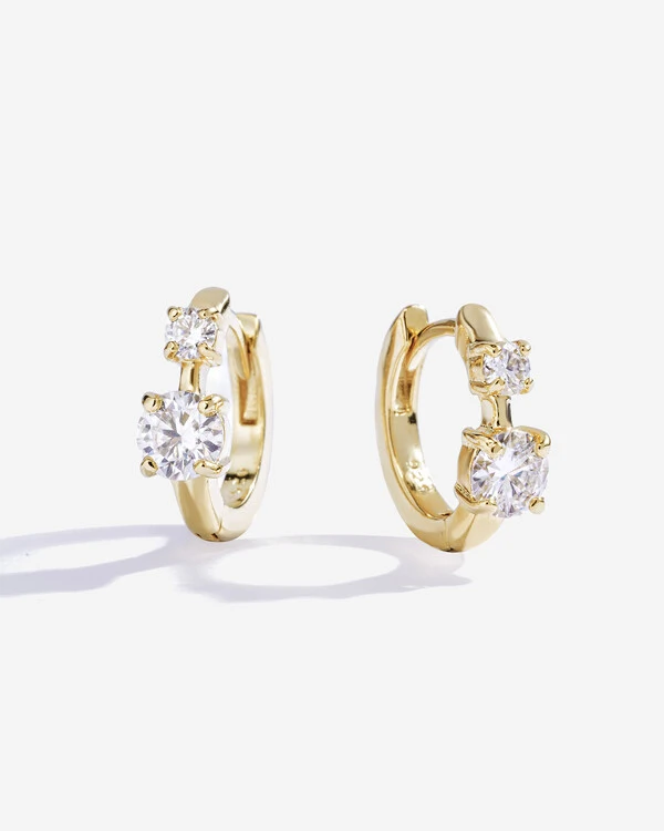 Brinco Argola Maxine - Moissanite - ct - Prata 925
