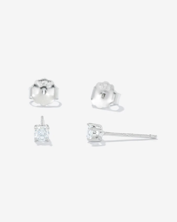 Brinco Ponto de Luz Moissanite 3 mm - Prata 925