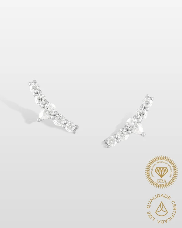 Brinco Aveline Moissanite 2x3mm - 0,40ct - Prata 925
