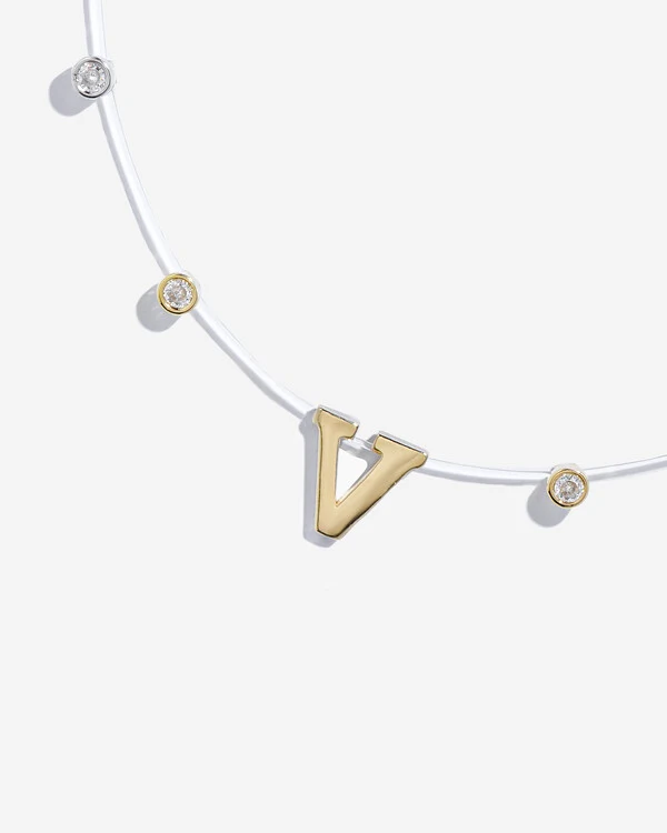Colar Fio Invisível Inicial Luiza - Personalizado
