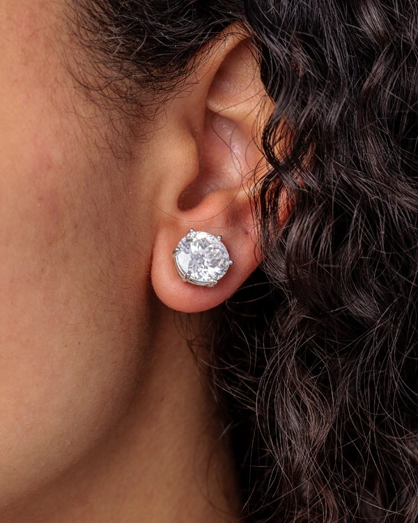 Brinco Évora Moissanite - 11mm - 5.0 ct - Prata 925
