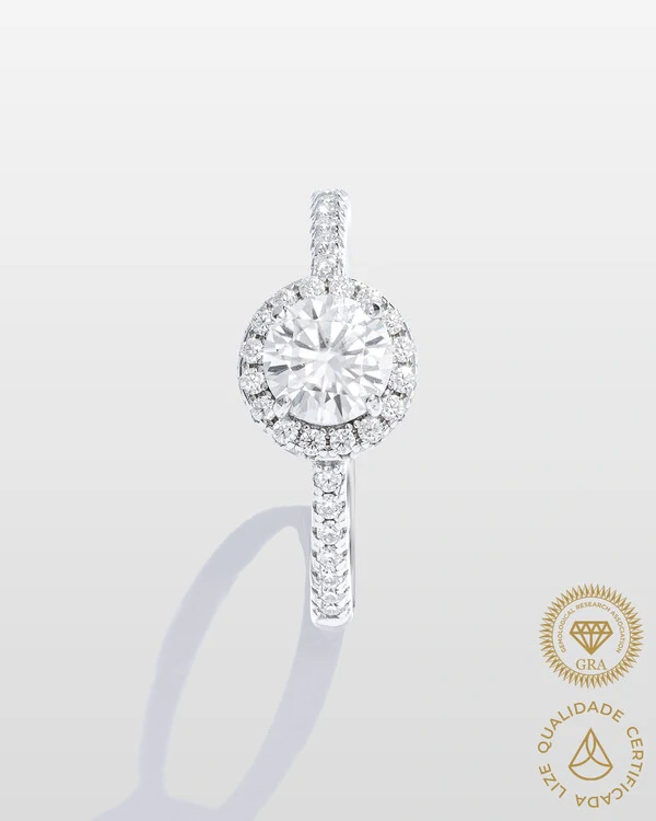 Anel Solitário Miray - Moissanite 6 mm - 0,8ct - Prata 925