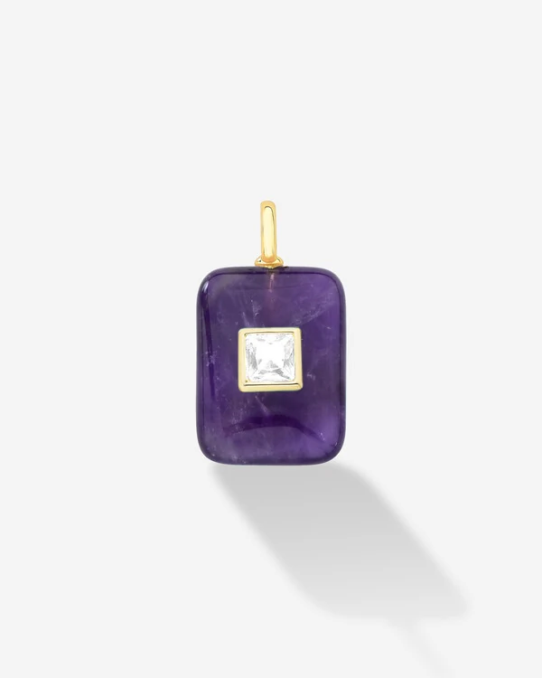 Pingente Pedra Natural Square M - Cristal