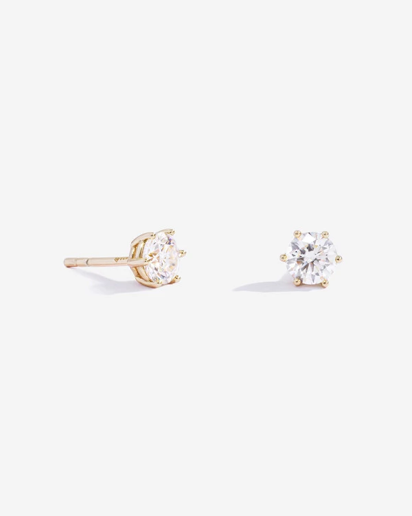 Brinco Solitário Thaís - Moissanite 5 mm - 1ct - Prata 925