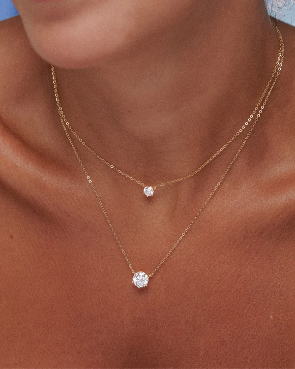 Colar Ponto de Luz Glitz - Moissanite - 8 mm - 2.0ct - 6 Garras - Prata 925