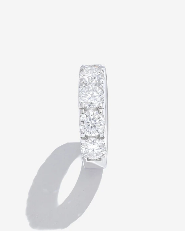 Anel Aparador Russo Line - Moissanite - 5 mm- 0.5ct - Prata 925