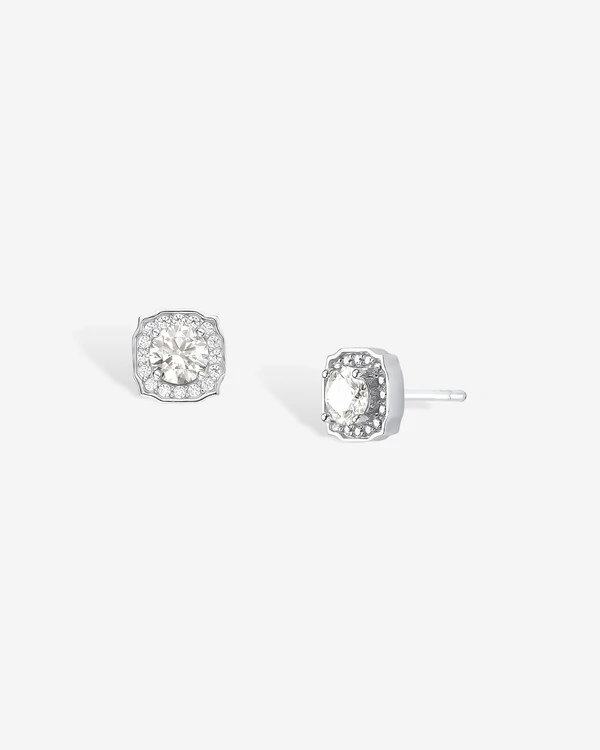 Brinco Selena Moissanite - 5 mm - Prata 925