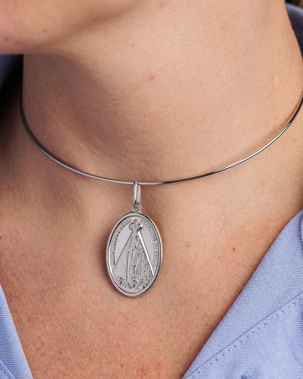 Pingente Medalha Nossa Senhora Aparecida - Prata 925
