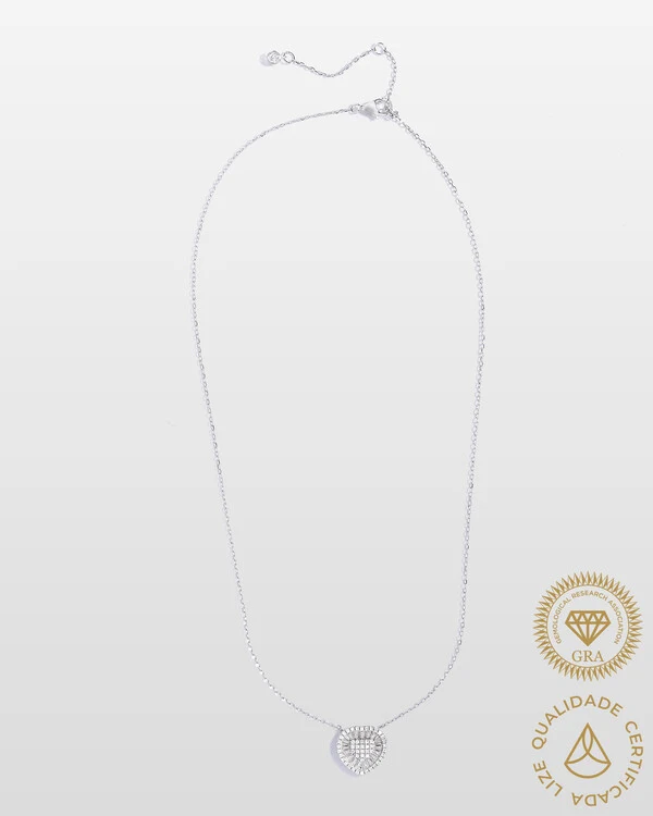 Colar Coração Splendore - Moissanite - 0.83ct - Prata 925