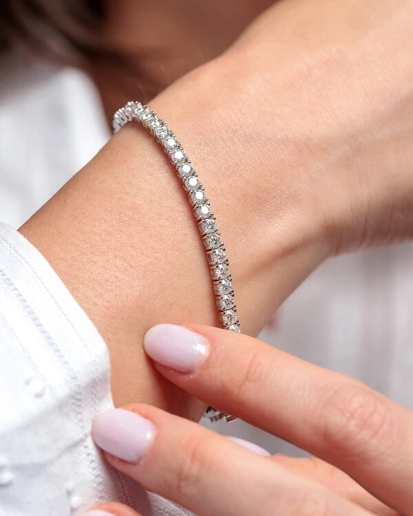 Pulseira Riviera Aurora Moissanite - Prata 925 (3 mm - 18cm)