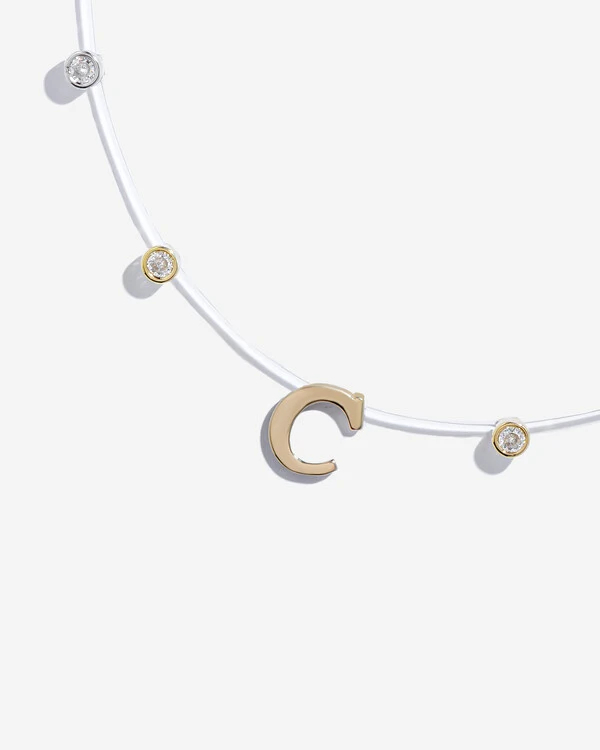 Colar Fio Invisível Inicial Luiza - Personalizado