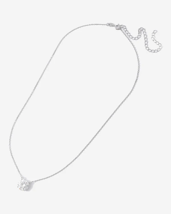 Colar Solitário Corina - Moissanite 10 mm - 4.0ct - Prata 925