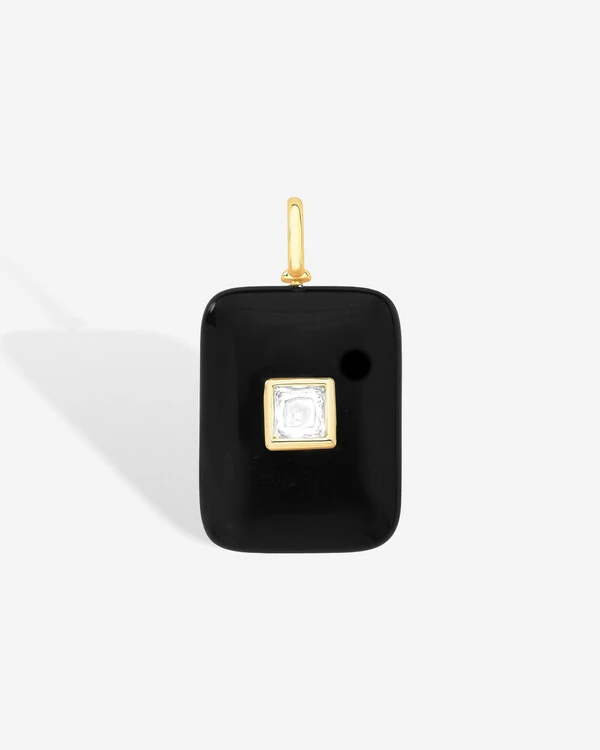 Pingente Natural Square M - Cristal