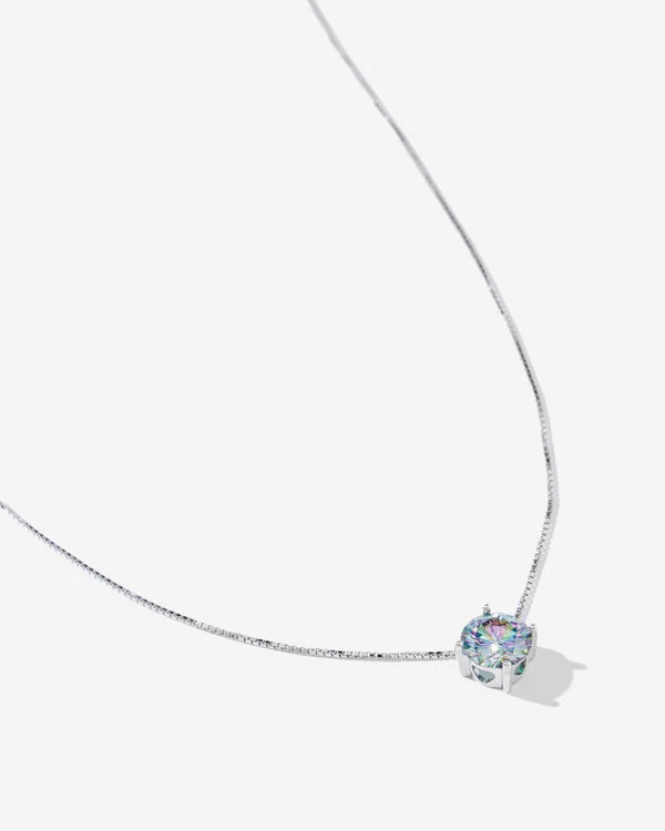Colar Lumini Moissanite Ciano - 6 mm - Prata 925