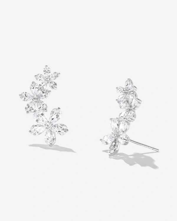 Brinco 3 Flores Magiie - Prata 925