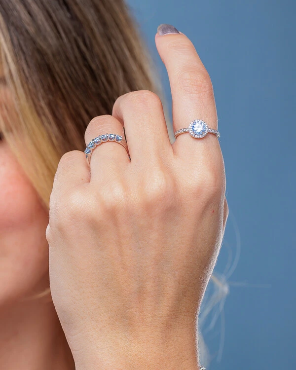 Anel Aparador Moissanite Classic Color - 3 mm - 0.1ct - Prata 925