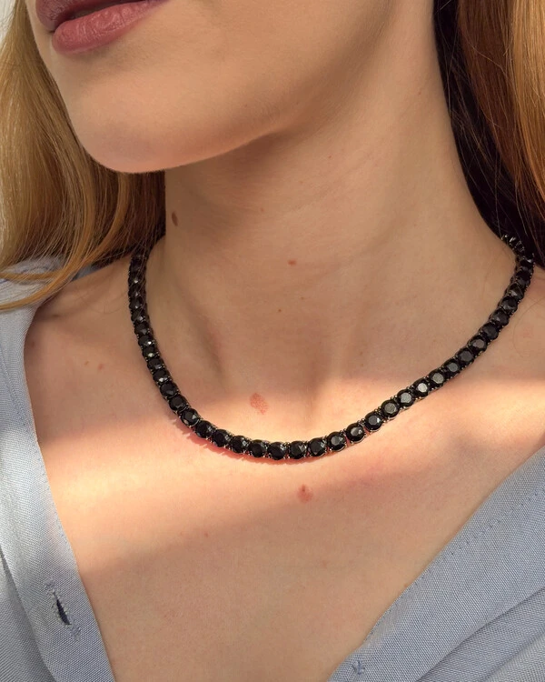 Colar Riviera Com Extensor Helena Black - 5mm - 4 Garras