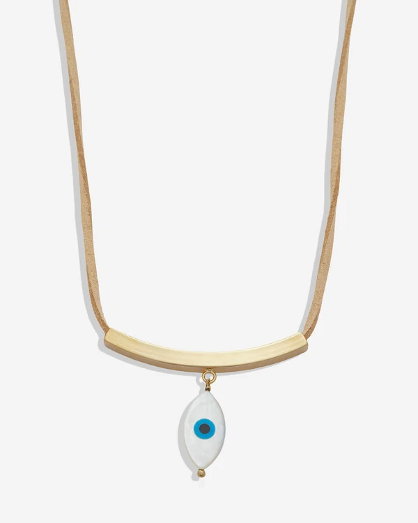 Choker Fio de Camurça com Olho Grego