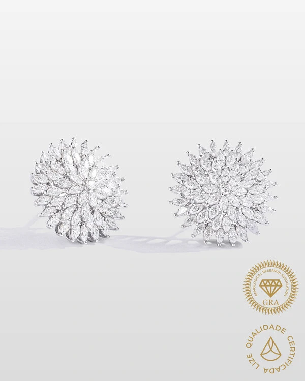 Brinco Zinia - Moissanite - 5.7ct - Prata 925
