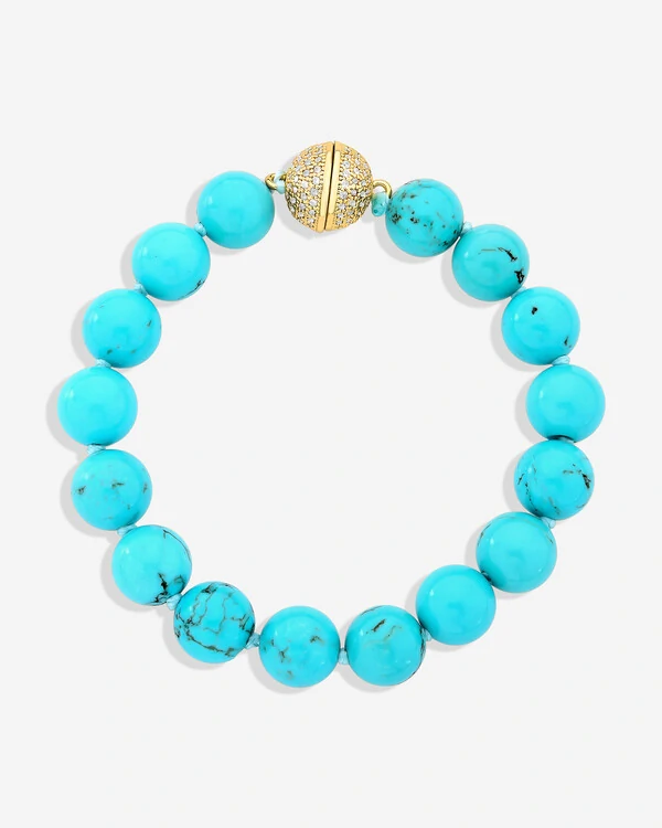 Pulseira Esferas Howlita Turquesa