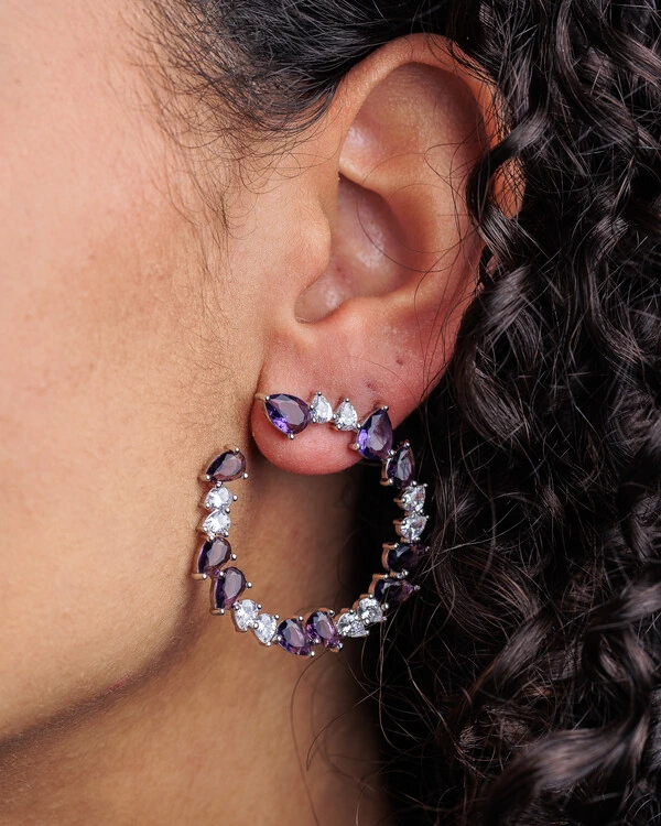 Brinco Argola Frontal Cristal