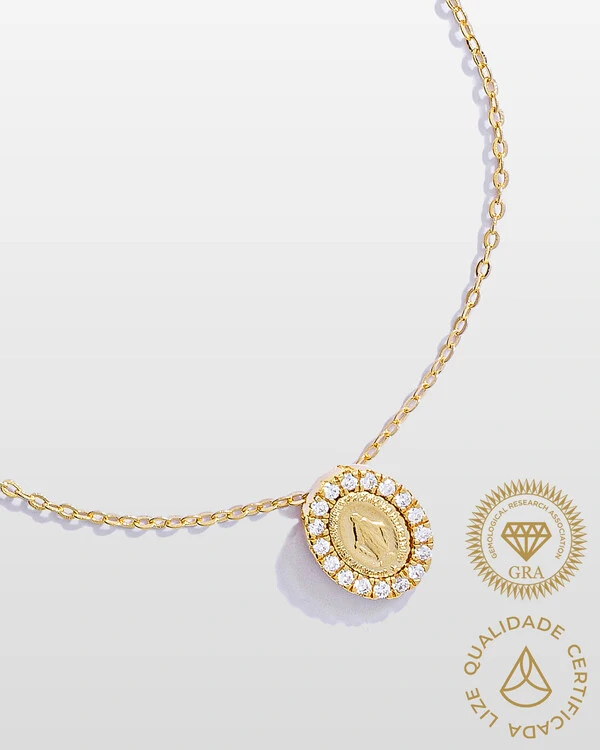 Colar Medalha Nossa Senhora Das Graças - Prata 925