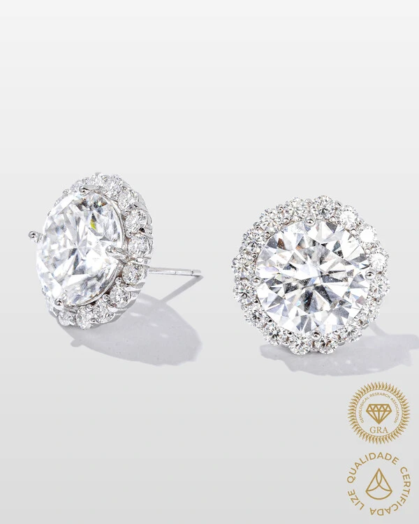 Brinco Moissanite Maxi Luxo - 14.0ct - Prata 925