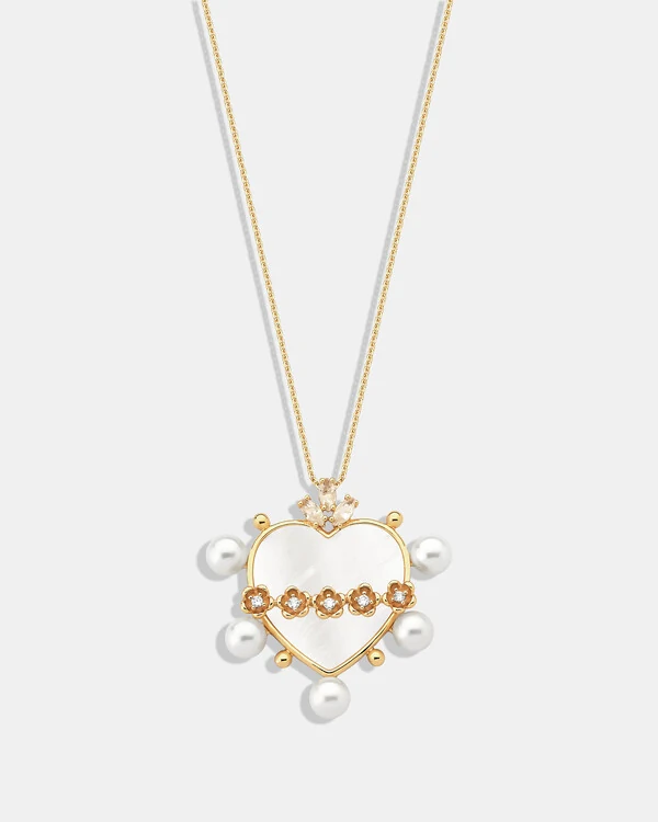 Colar Sagrado Coração Pérolas