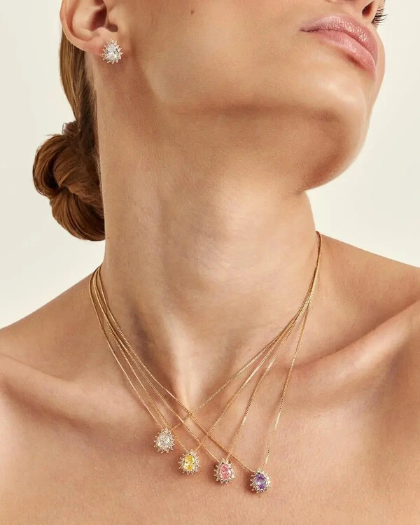 Conjunto Colar e Brinco Gota Mari