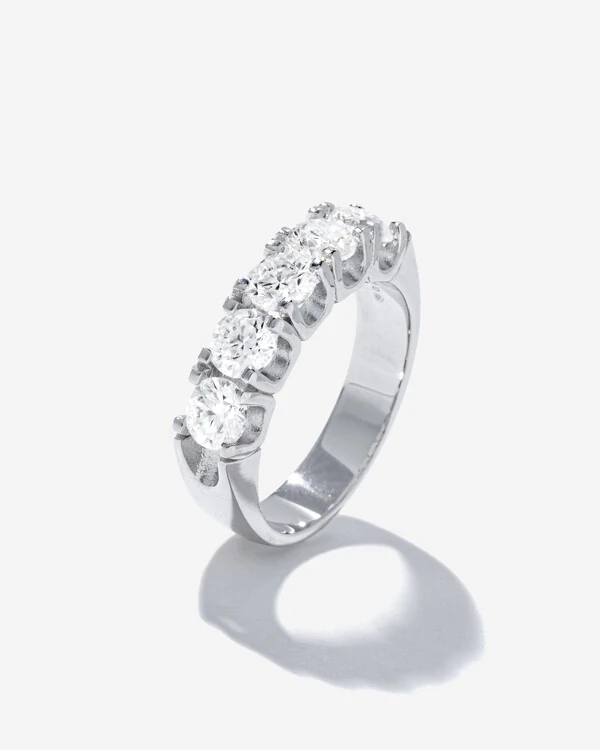 Anel Aparador Princess Moissanite - 5 mm - 4 garras - Prata 925