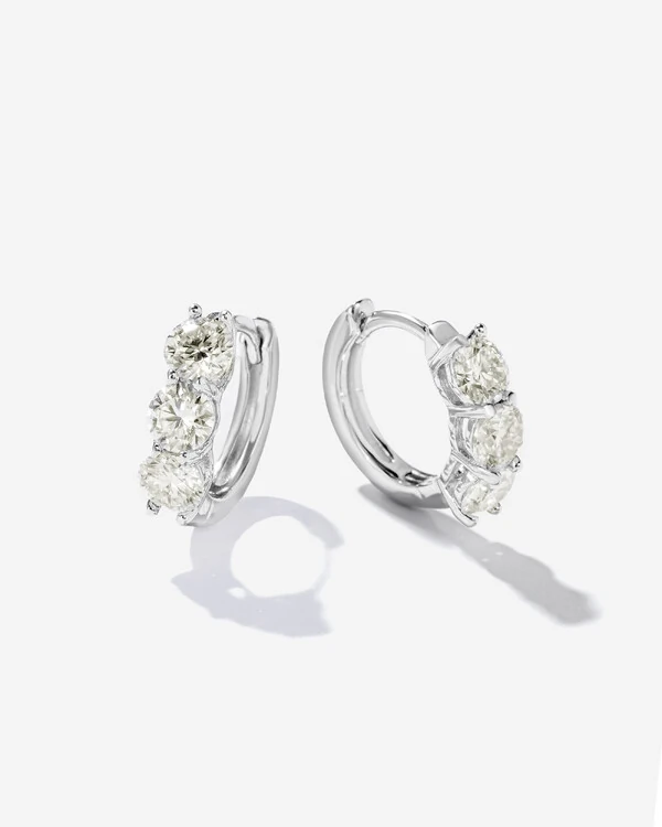 Brinco Argola Aurora Moissanite - Prata 925